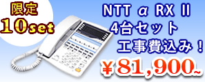 ビジネスホン特別キャンペーン NTTαRXII＋電話機4台 限定20セット